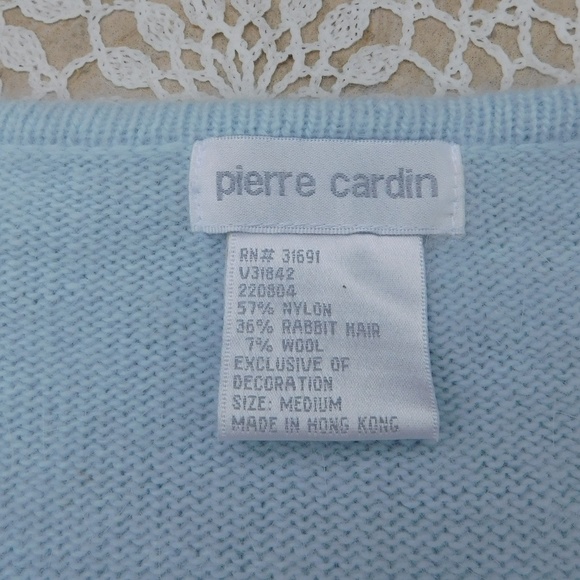 PIERRE CARDIN Pullover Blue Angora 1950s Style New - Picture 3 of 7